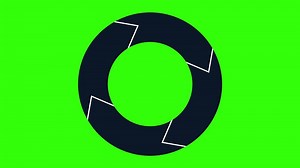 Recycle symbol, 4 arrow circle cycle rotating, arrow icon, reload, rotation, reset, loop sign, refresh button, isolated on green