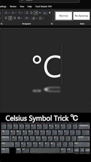 Degree Celsius Symbol in MS Word ℃ #KeyTricks