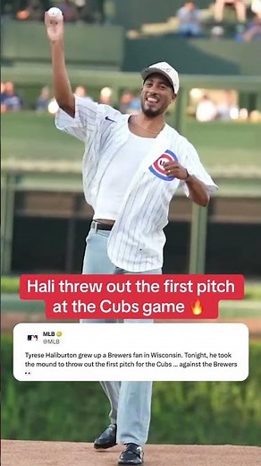 Hali with the first pitch (via mlb/TT)