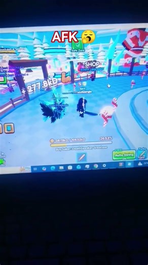 Roblox Saber Simulator AFK 🥱 Christmas #shorts #shortsfeed #viral #roblox