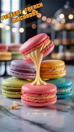 Perfect French Macarons in 24 Seconds 🇫🇷 | Bakery Style Dessert #shorts