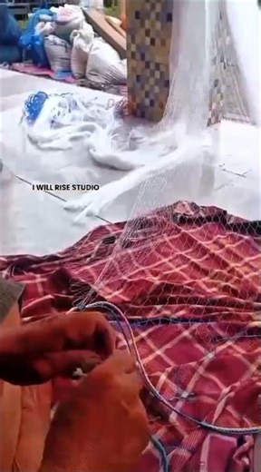 Traditional Hand Fishing Net Making Process | Skilled Manual Net Weaving