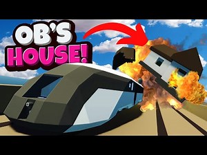 I Destroyed OB's House with a ROCKET TRAIN in Stormworks Multiplayer!