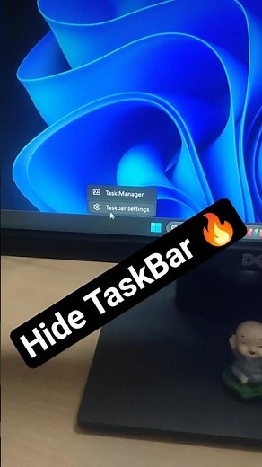 Hide TaskBar 🔥| Day-0392 | Windows Tips #window #techreels #reel #short #windows11tips