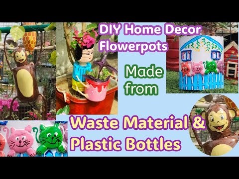 Waste Material Craft Ideas Easy Home Decoration//DIY Flowerpot//Garden Decor DIY Ideas