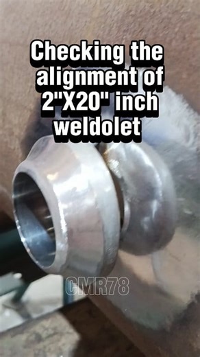 Checking the alignment of 2"X20" inch weldolet. #fabrication #steel #fabricator #pipe | Christopher Rejano