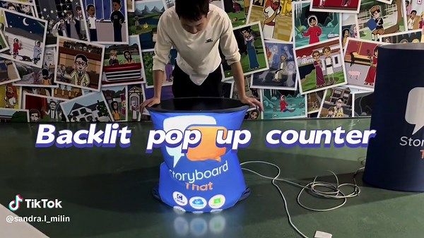 Backlit Portable Exhibition Counter Table