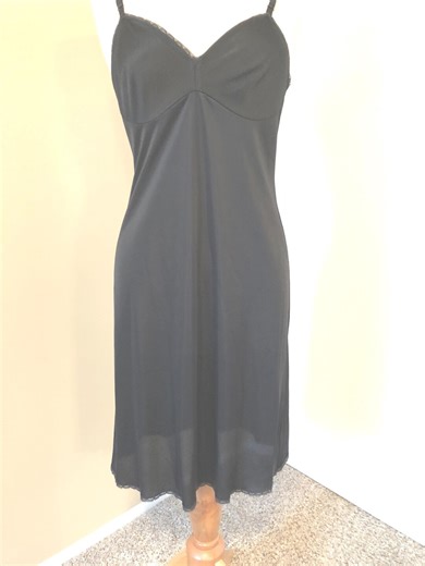 Full Slip, Black, Minimal Lace, Vanity Fair, Size 34, Nylon, Polyester, Made in USA - Etsy