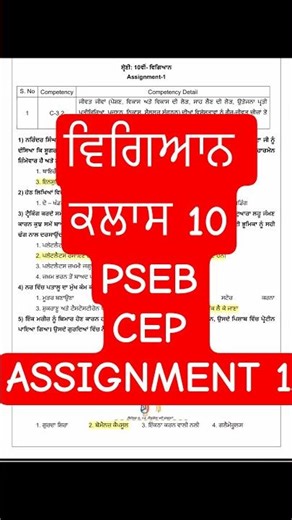 class 10 science CEP assignment 1 || PSEB #pseb #science #cep #assignment #psebboardexam2026