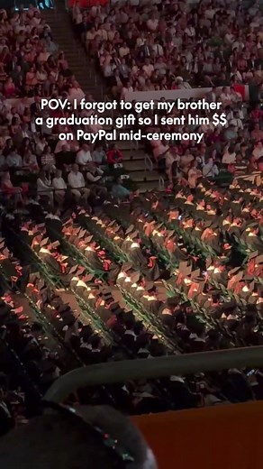 Not sure what made him happier: his diploma or the PayPal notification. An account with PayPal is required to send and receive money.