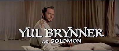 Remembering Yul Brynner in... Solomon and Sheba (1959) ORIGINAL TRAILER {Read the backstory on this film and photos at comments area} Solomon and Sheba is a 1959 American epic historical romance film directed by King Vidor, shot in Technirama (color by Technicolor), and distributed by United Artists. The film dramatizes events described in The Bible—the tenth chapter of the First Kings and the ninth chapter of Second Chronicles. It starred Yul Brynner as Solomon and Gina Lollobrigida as Sheba; a
