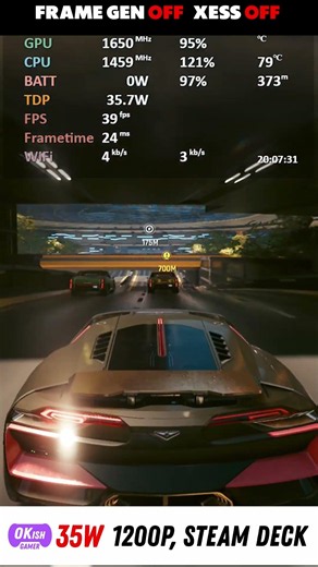 Cyberpunk 2077 35w Steam deck preset xess off Onexplayer 3 Test 13 of 49