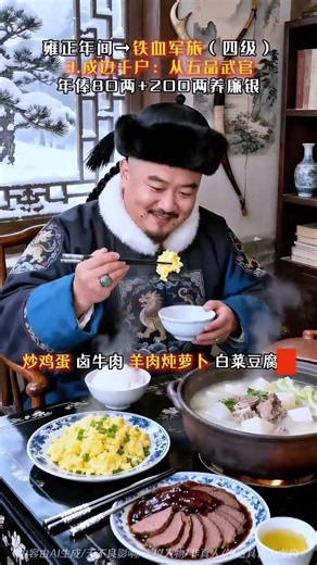 雍正年间四个戍边人的午饭，从啃窝头到吃海参，他熬了34年#清朝那些事 #历史人物 #古代饮食 #大清历史