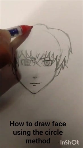 How to draw face using the circle method #short