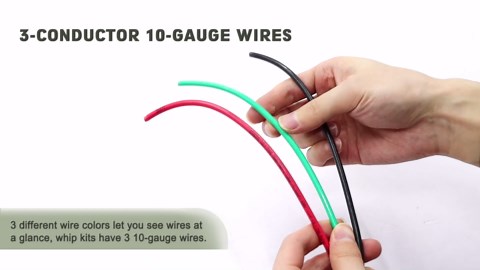 1/2" x 4Ft Power Whip Assembly Kit, Non-Metallic Liquid Tight Flexible Electrical Conduit with 10 Gauge Wire Electrical AC Whip Kit