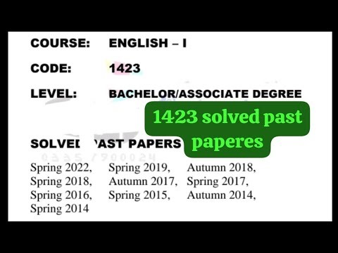 1423 solved past paper! Aiou course code 1423 solved past papers#1423pastpaper