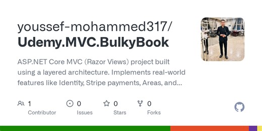Udemy.MVC.BulkyBook/Bulky.DataAccesss/Repository at master · youssef-mohammed317/Udemy.MVC.BulkyBook