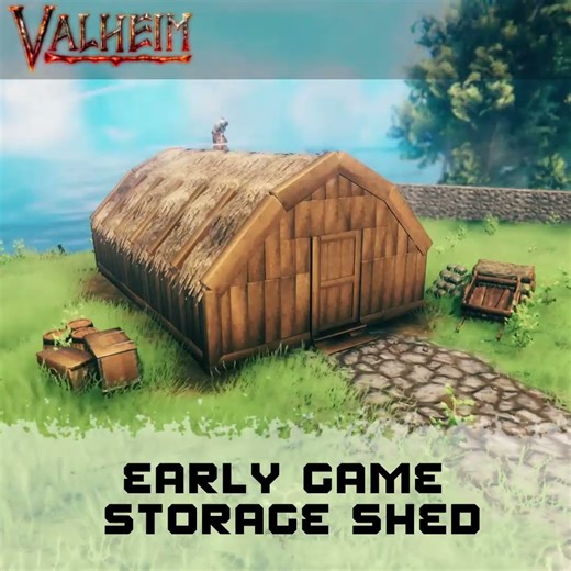 Valheim Storage Shed - Early Game - (Speed Build Short) #valheim #speedbuild