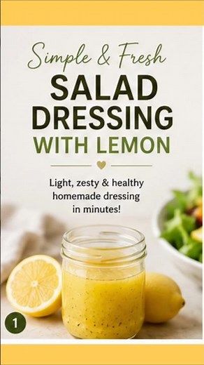 🍋 Simple Lemon Salad Dressing Recipe | Healthy Homemade Dressing in Minutes