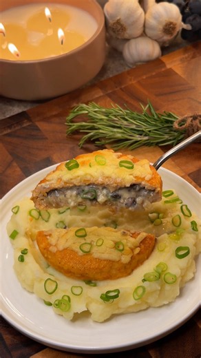 Mushrooms Sauce Stuffed Chicken Cutlets 🍗💫🥔