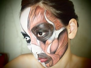Halloween Makeup☆ Exposed Face Muscles Makeup Tutorial