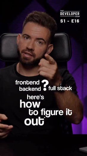 The Developer Show on Instagram: "Frontend? Backend? Fullstack? 💬 Comment “path” and I’ll DM you: 1️⃣ My Tech Stack Guide for 2025: The ultimate resource to help you pick the right stack. 2️⃣ My blog post “Becoming a Programmer: Where to start” If you’re just starting your dev journey and wondering which direction to take, this one’s for you 👇 You don’t need to have it all figured out. ✨ Start with what excites you. Let curiosity lead the way. This is The Developer Show. #fronten