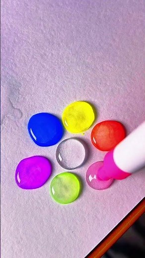 Bright Color Splash🟡🔵⚫️🔴🟢 #colordrops#waterdropart#satisfyingvideo#colorart#aestheticvideo#usa