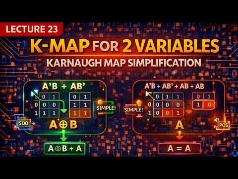 Lecture-23: K-Map for 2 Variables Explained Easily | Karnaugh Map Simplification