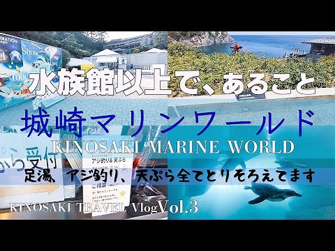 【城崎マリンワールド】足湯、アジ釣り、アジの天ぷら全て取り揃えました。ファミリーにもアラフィフにも非常に楽しい水族館以上であることを目指す城崎マリンワールドに行ってきました。城崎温泉Vlog VOL3