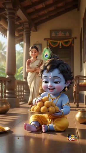 😂 ഒരു വലിയ ലഡ്ഡുവിന് പകരം... രണ്ട് ചെറിയ ലഡ്ഡു! 🤣 | Little Krishna Comedy | #Shorts