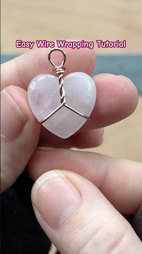 Easy Rose Quartz Heart Wire Wrapping Tutorial 🩷