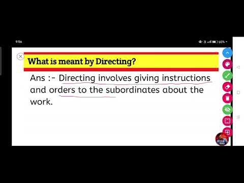 What is meant by Directing?