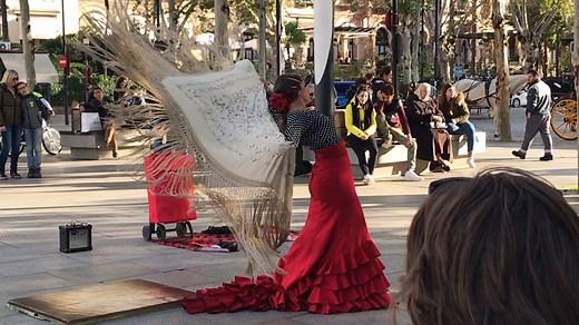 西班牙塞维利亚街头艺人跳弗拉明戈舞蹈flamenco dance in Sevilla Spain 2018西班牙旅游 弗拉门戈舞蹈