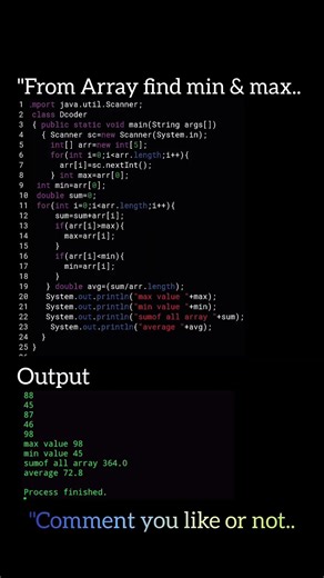 "Finding min &max in array.."#motivation #coding #python #programming