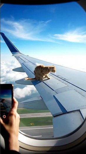 Cat Sitting on an Airplane Wing 🐱✈️ | Unreal AI Sky Scene