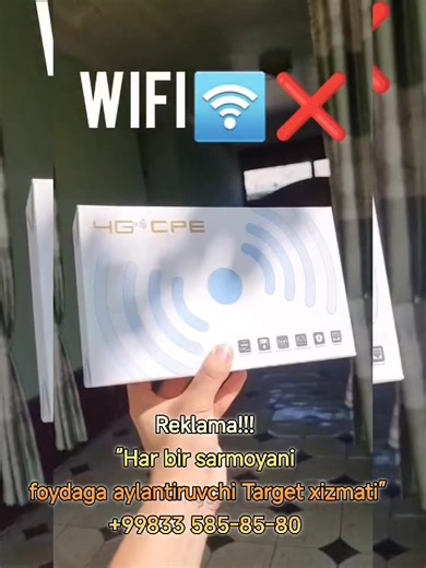 4G CPE Wi-Fi Router Simkarta orqali internet 📦 To‘plam tarkibi: 📡 1 dona 4G CPE router 🔌 Adapter (elektr quvvatlagich) 📖 Qo‘llanma 🎯 Asosiy foydasi: 🌐 4G LTE simkarta orqali internet tarqatadi 📶 Wi-Fi orqali bir vaqtning o‘zida bir nechta qurilmaga ulanish imkoniyati 🔒 Barqaror signal va xavfsiz ulanish ⚡ Tezkor internet (4G tezligi) 🏠 Uy, ofis yoki dala hovlida foydalanish uchun qulay | Sotuvchi optom