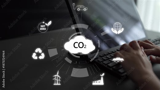 Net zero goals and CO2 reduction strategy driving sustainability, green energy integration, net zero emissions policies, and climate-friendly sustainability solutions for business and society. Muxer