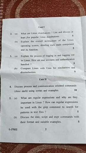 Nep questions paper BCA 3rd sem Linux and Shell programming