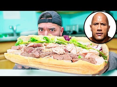 Everything THE ROCK Eats in a Day!! | Making a 6000 Calorie Sandwich!!