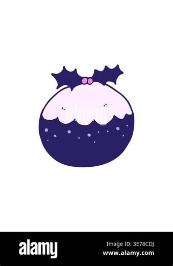 popping motion animation of cartoon christmas pudding Stock Video Footage - Alamy