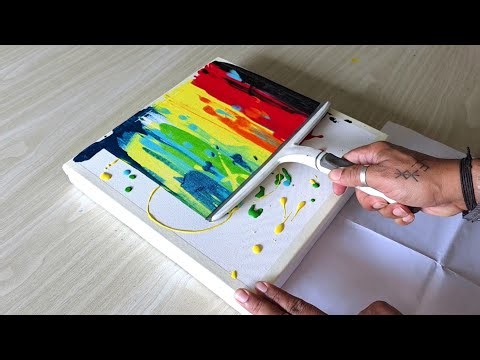 Painting With Acrylics And Window Wiper / Easy Acrylic Painting Technique For Beginners