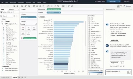4.6K views · 22 reactions | Discover faster insights with the help of AI in Tableau. With no complex formulas required—just tell Tableau Agent what you need, it’ll create the calculation, and add the new calculated field to the Data pane. Try Tableau Agent: tabsoft.co/43GeJaz | Tableau Software | Facebook