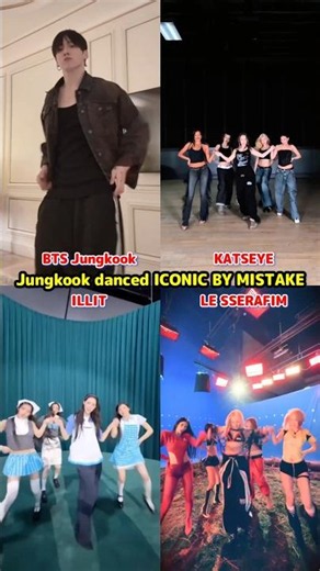 BTS Jungkook danced ICONIC BY MISTAKE collab song by LE SSERAFIM, KATSEYE & ILLIT dance