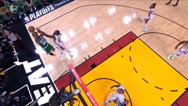 Smart makes a circus shot over the backboard