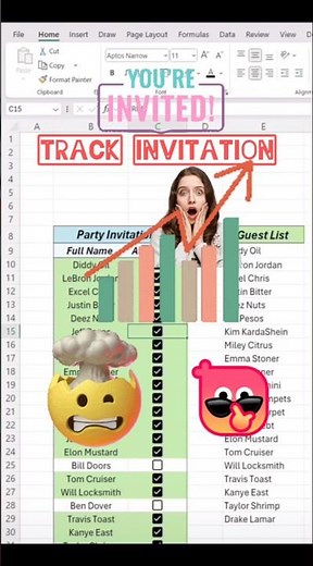 track invitation in excel🤫👉 learn this amazing trick 👉mind blowing #exceltips #hackprotech #growth