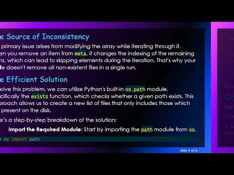 How to Consistently Test and Remove Non-Existent Files from an Array in Python