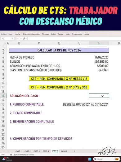 Cálculo de CTS, trabajador con descanso médico #sunafil #trabajo #sunat #empresa
