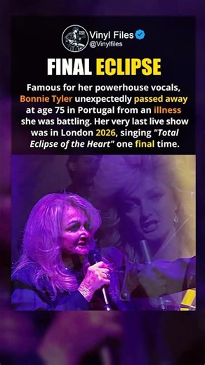 Her Final Live Show - Bonnie Tyler "Total Eclipse Of The Heart" London 2026