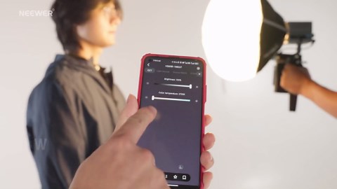 NEEWER HS60B Mini Video Light with App Control, 60W Handheld Portable Bi Color COB LED Continuous Output Lighting with 35000lux/1m 2700-6500K 0-100% PWM Dimming CRI/TLCI 97+ 12 Scenes USB Type C
