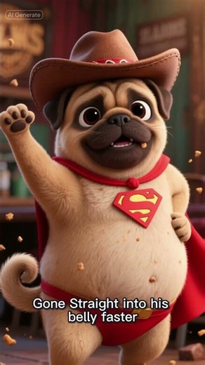 Super Pug Cowboy 🐶 | Snore Cannon, Snack Teleport & Butt-Wiggle Quake 🤠🤣 ‪@pbearsthepug‬ #shorts